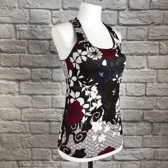 Athleta Turbocharge Grey, Navy, Burgundy, White Floral Active Tank - Picture 5 of 7